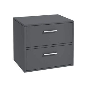  FINLAND 60cm Unit with Counter Top Chrome Handle Matt Midnight Grey