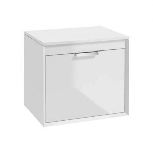 FJORD 60cm Unit with Counter Top Chrome Handle Gloss White