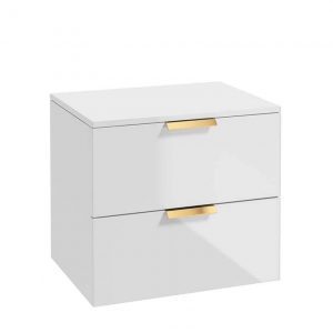 STOCKHOLM 60cm Unit with Counter Top Gold Handle Gloss White