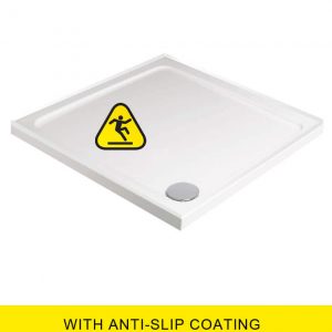 KRISTAL LOW PROFILE 760 Square 4 Upstand  Shower Tray -Anti Slip with FREE shower waste