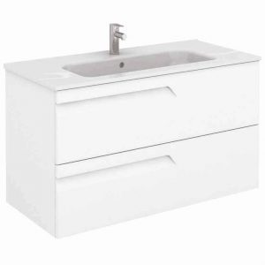 BRAVA 100 white vanity unit &slim basin