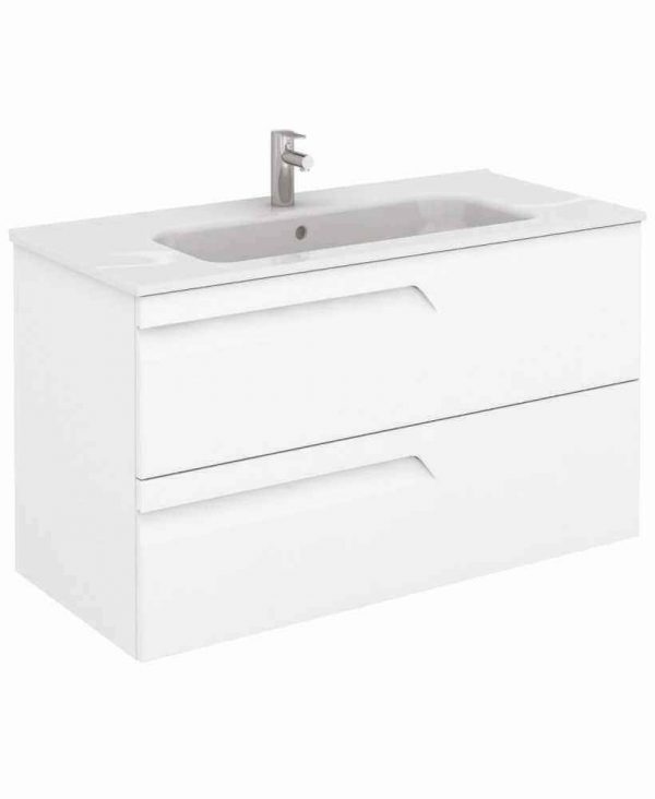  BRAVA 100 white vanity unit &slim basin