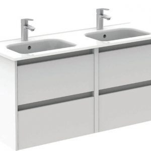 SMART Gloss White 120cm Vanity Unit 4 Drawer and Slim Basin