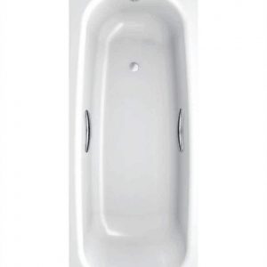 STRATA Single Ended 1600 x 700 Steel Bath - With Grips Only