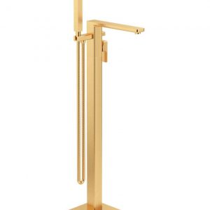 CONTOUR Floor Standing Bath Shower Mixer Brushed Gold
