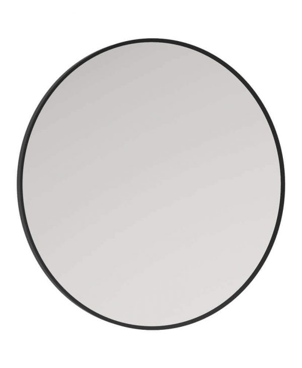  ASTRID Black Non-illuminated Metal Frame Round 600x600mm Mirror